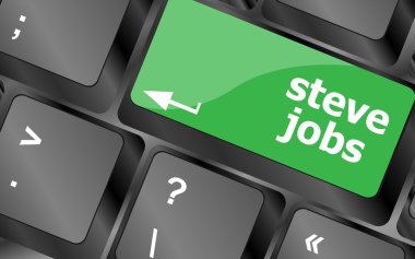 Klavyede Steve Jobs düğmesi - yaşam konsepti