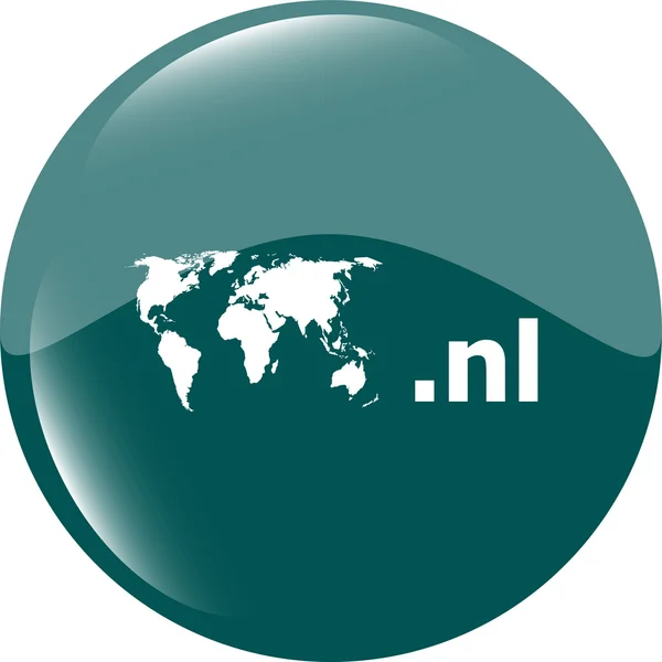 Domain NL sign icon. Top-level internet domain symbol with world map — Stock Photo, Image