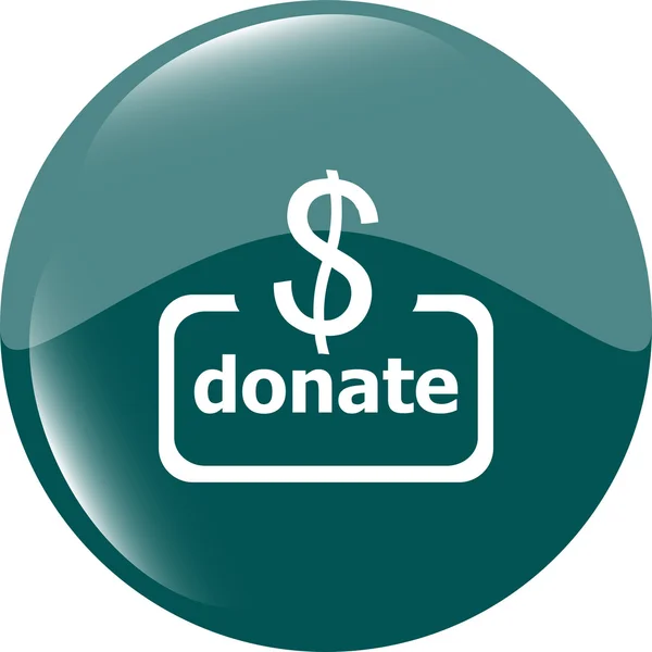 Donate sign icon. Dollar usd symbol. shiny button. Modern UI website button — Stock Photo, Image