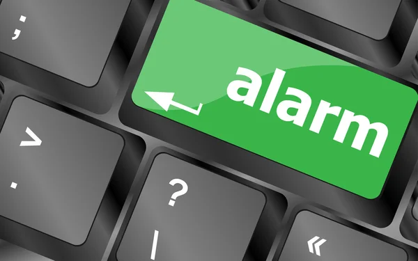 Alarm button on a black computer keyboard — Stock Photo, Image
