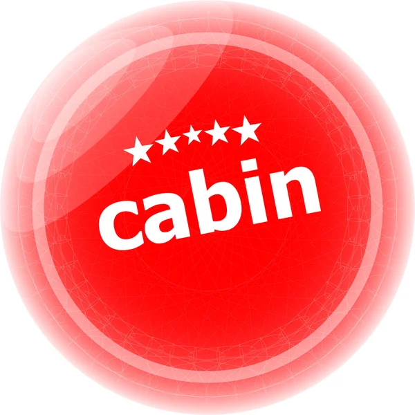 Cabin word stickers red button, web icon button — Stock Photo, Image
