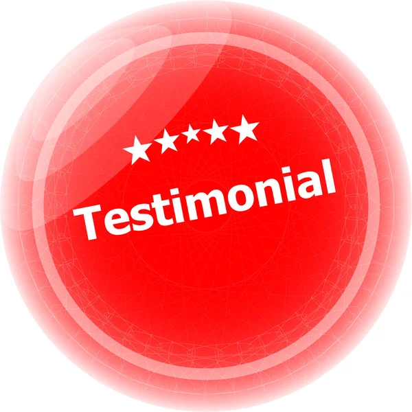 Testimonial word on stickers button set, label, business concept — Stock Photo, Image