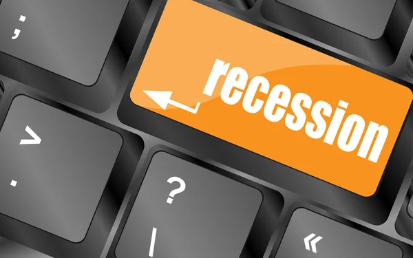 Кнопка рецессии на клавиатуре компьютера — стоковое фото