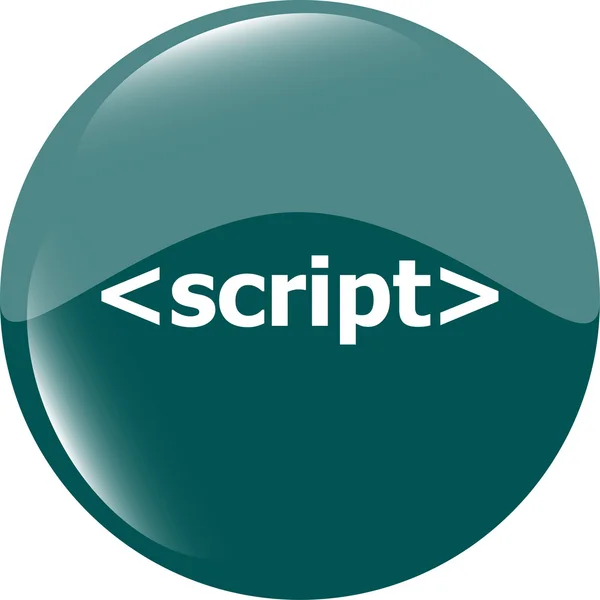 Pictogram van het script. Programmeertaal symbool. Cirkelknoppen — Stockfoto