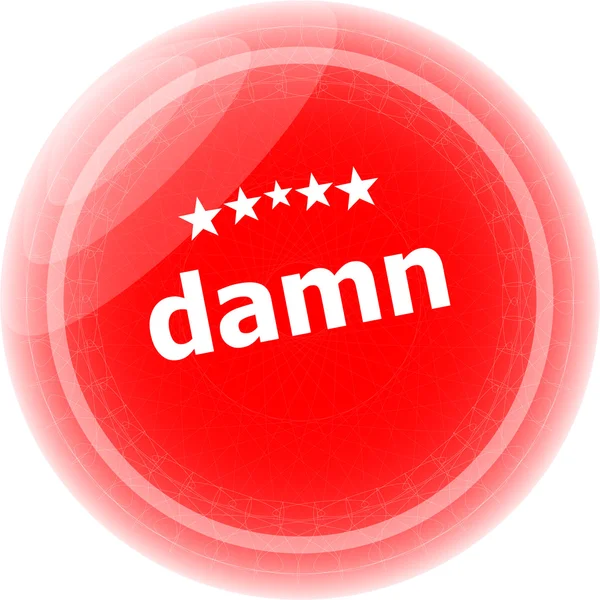 Прокляте слово на червоній кнопці значка бізнес-концепції — стокове фото