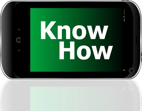 Smartphone mit Knowhow-Wort — Stockfoto