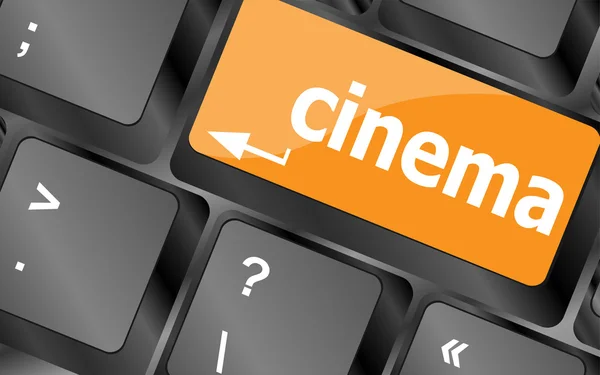 Business concept: Cinema key on the computer keyboard — Stock Photo, Image