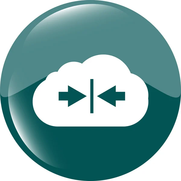 Abstract cloud icon. Upload button. Load symbol. Round button — Stock Photo, Image