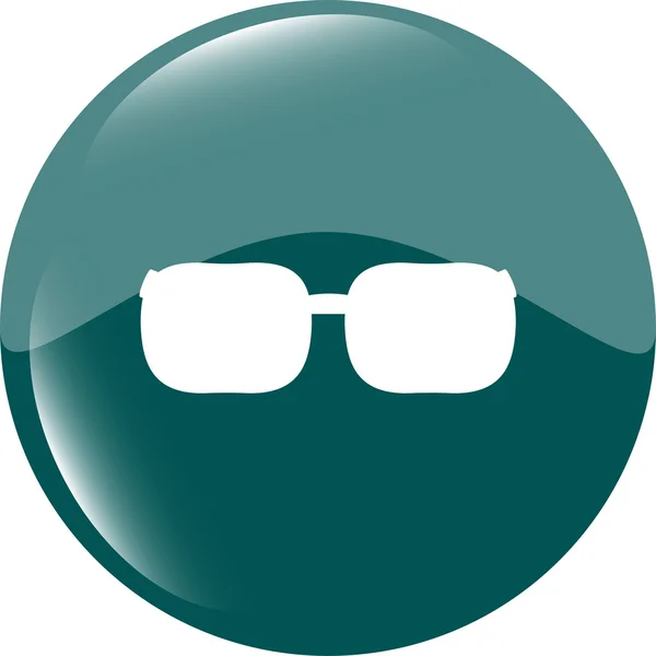 Ikona okularów. Symbol szkieł do okularów. web błyszczący przycisk — Zdjęcie stockowe