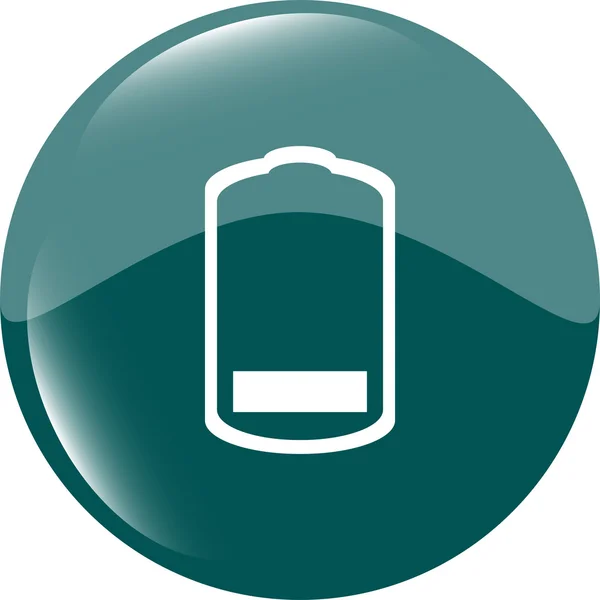 Icono de signo de bajo nivel de batería. Símbolo de electricidad. Botón moderno sitio web UI — Foto de Stock