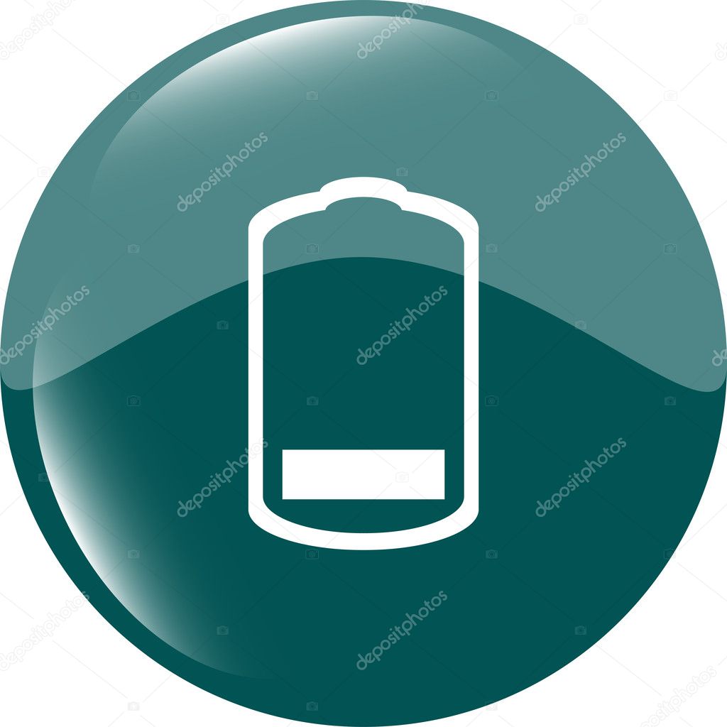 Battery low level sign icon. Electricity symbol. Modern UI website button