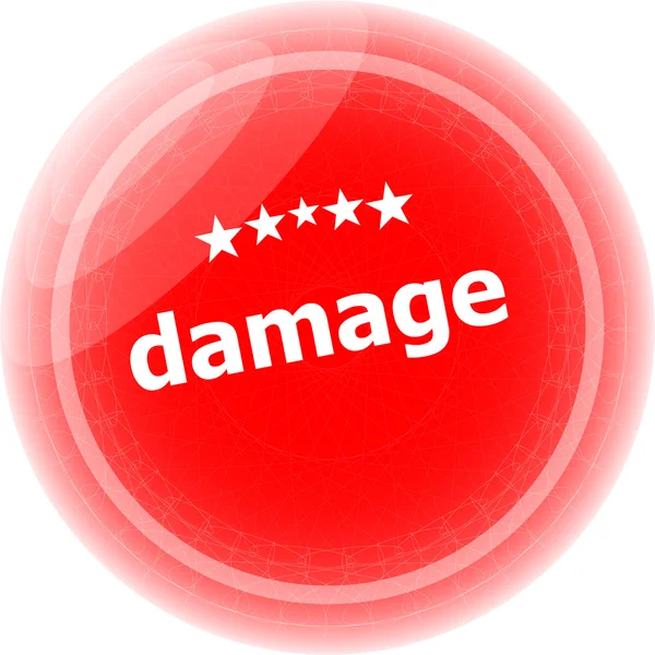 Schade woord op rode web knop, label, pictogram — Stockfoto