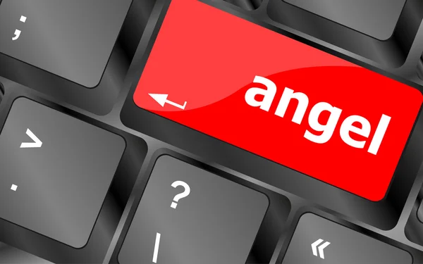 Keyboard with white Enter button, angel word on it — Stock Photo, Image