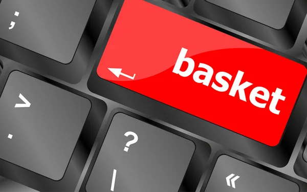 Basket woord op toetsenbord toets, notebook computer — Stockfoto