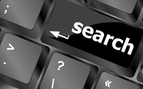 Internet sökmotor nyckel som visar information jakt koncept — Stockfoto