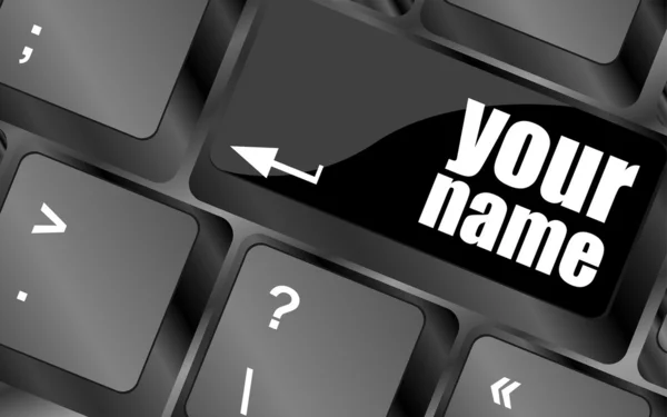 Your name button on keyboard - social concept — Stock Photo, Image