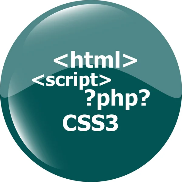 Code sign icon. Programming language symbol. Circles buttons — Stock Photo, Image