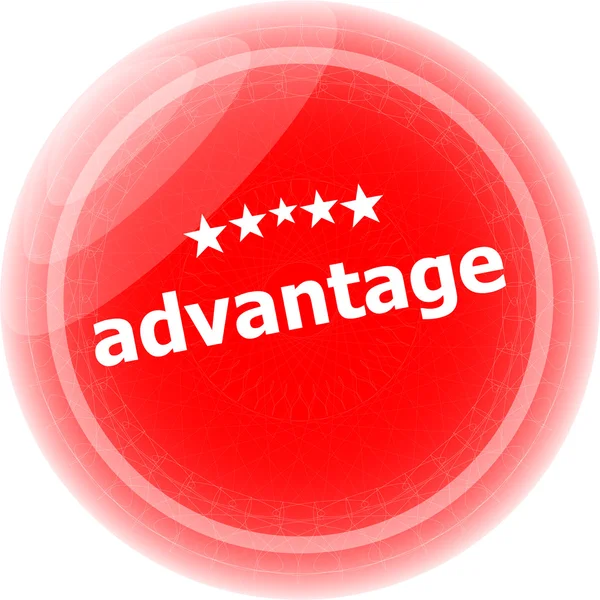 Advantage word red stickers, icon button — Stock Photo, Image