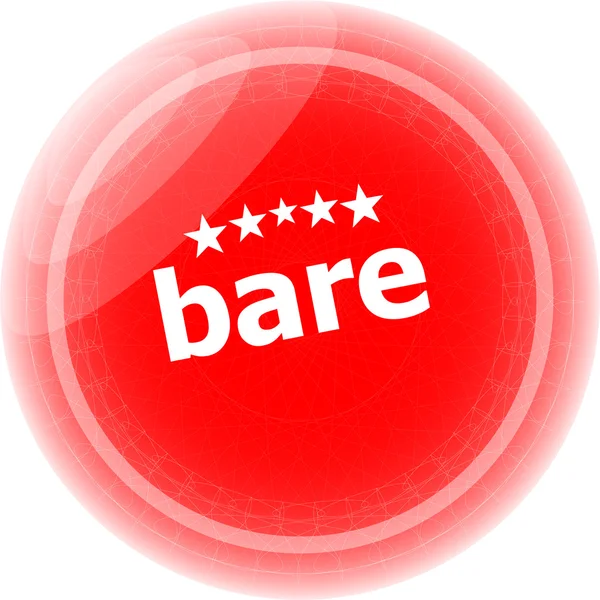 Bare word on stickers red button, business label — Stock Photo, Image