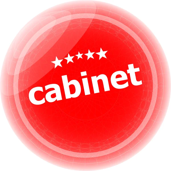 Cabinet word stickers red button, web icon button — Stock Photo, Image