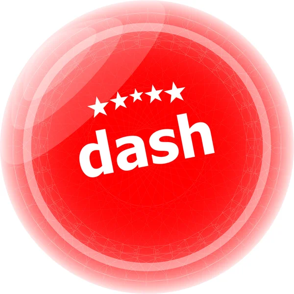 Dash word rode web-knop, label, pictogram — Stockfoto