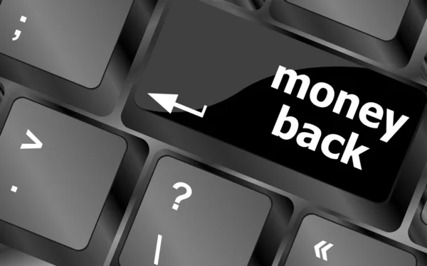 Keyboard keys with money back text on button — Stock Photo, Image