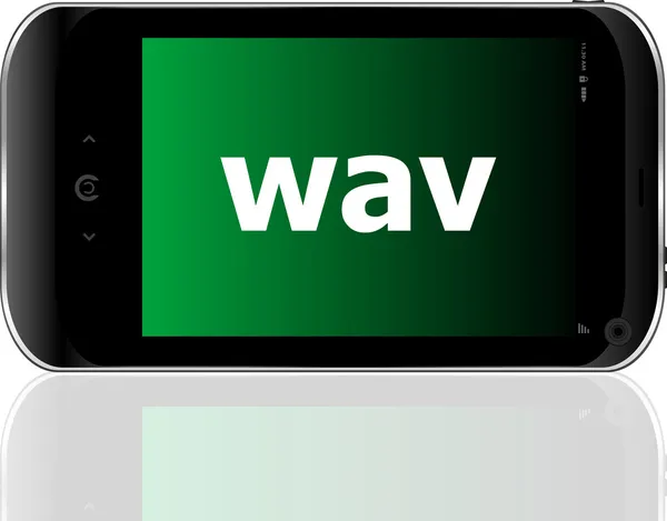 Conceito de desenvolvimento Web: smartphone com wav palavra em exibição — Fotografia de Stock