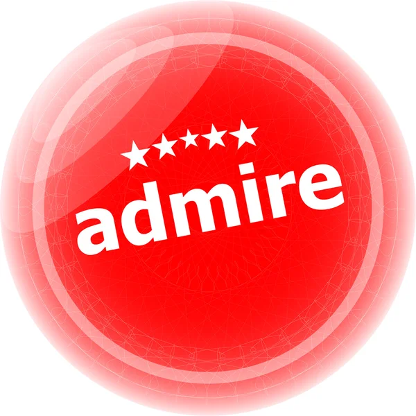 Admire word red stickers, icon button, business concept — Stock Photo, Image