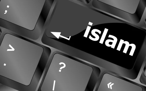 Islam word on computer key on enter button — Stock Photo, Image