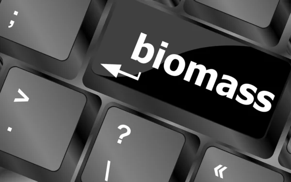 Keyboard keys with biomass word button — Stock Photo, Image