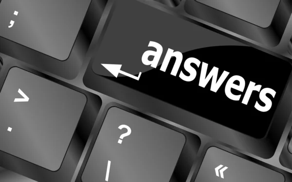 Get answers concept on the modern keyboard keys — Stock Photo, Image