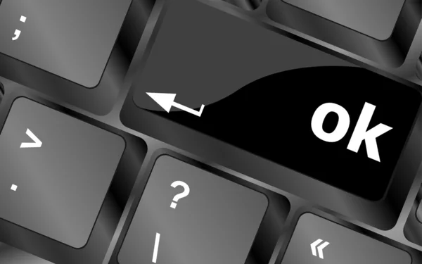 Botão OK em teclas de teclado, conceito de negócio — Fotografia de Stock