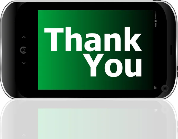 Smart phone with thank you word — Stock Photo, Image