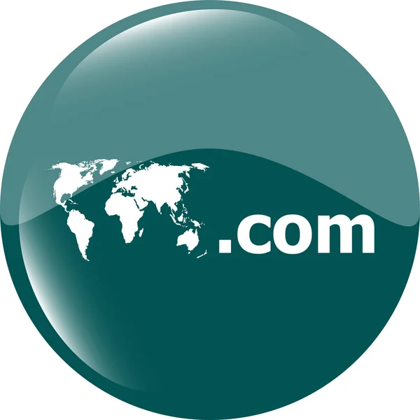 Domain COM sign icon. Top-level internet domain symbol with world map — Stock Photo, Image