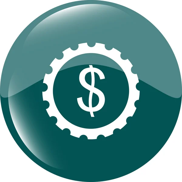 Gear (cog) web icon cloud with dollars money sign — Stock Photo, Image