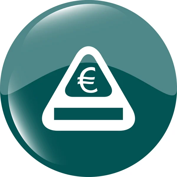 Tandai ikon dengan tanda uang euro. peringatan simbol — Stok Foto