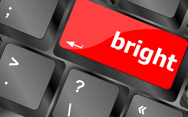 Button with bright on computer keyboard. business concept — Stock Photo, Image