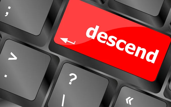 Descend button on computer pc keyboard key — Stock Photo, Image