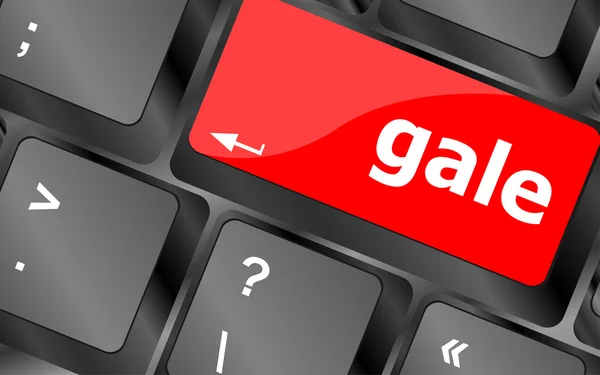 Gale word on keyboard key, notebook computer button — Stock Photo, Image