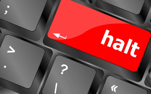 Halt keys on computer keyboard, business concept — Stock Photo, Image