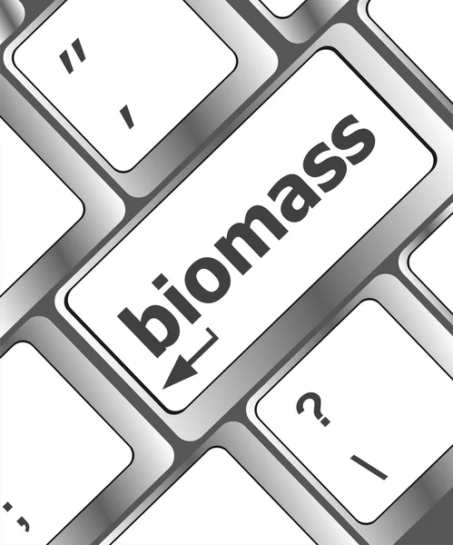 Клавиатурные клавиши с кнопкой слова биомассы — стоковое фото
