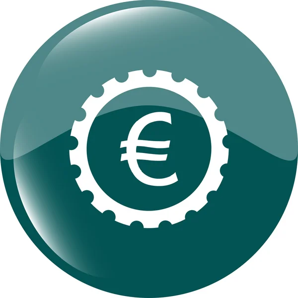 齿轮上云与欧元 eur 货币符号 （cog） web 图标 — 图库照片