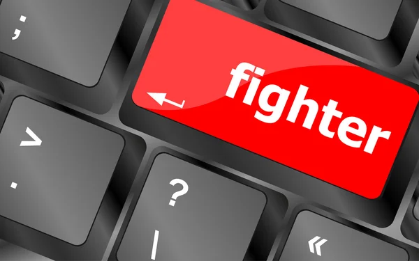 Fighter button on computer pc keyboard key — Stock Photo, Image