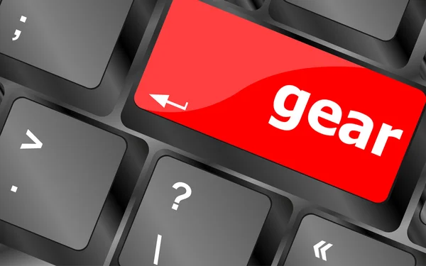 Gear button on computer pc keyboard key — Stock Photo, Image