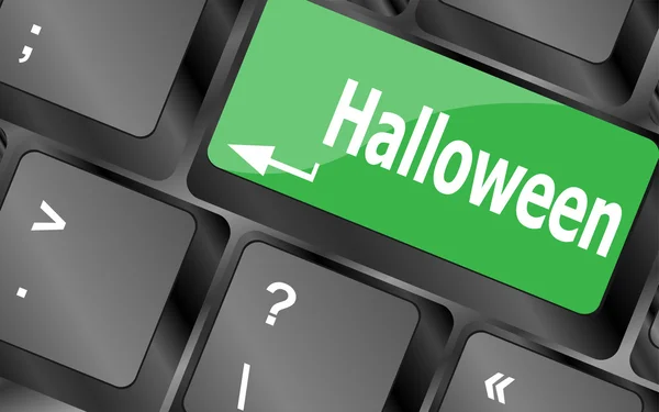 Chave de Halloween no teclado do computador — Fotografia de Stock