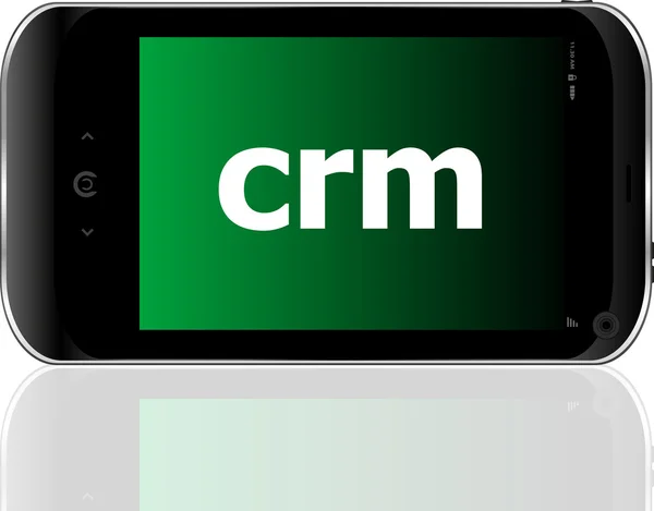 Parola Crm su smartphone, concetto di business — Foto Stock