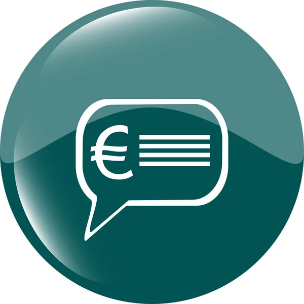 Webb ikon moln med euro eur tecken, webb-knappen isolerad på vitt — Stockfoto