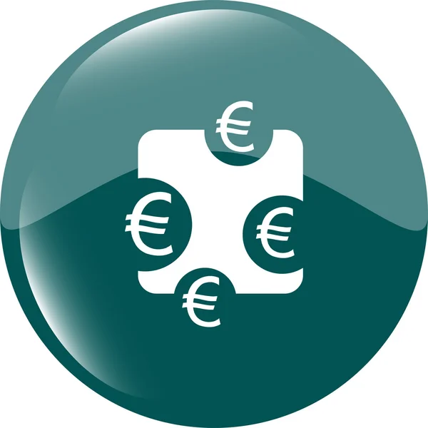 Pictogram van het webteken. Euro eursymbool. Moderne UI website knop — Stockfoto