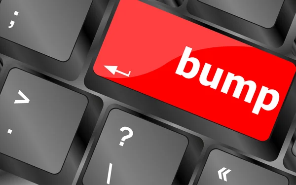 Počítačová klávesnice s klávesou Bump. obchodní koncept — Stock fotografie