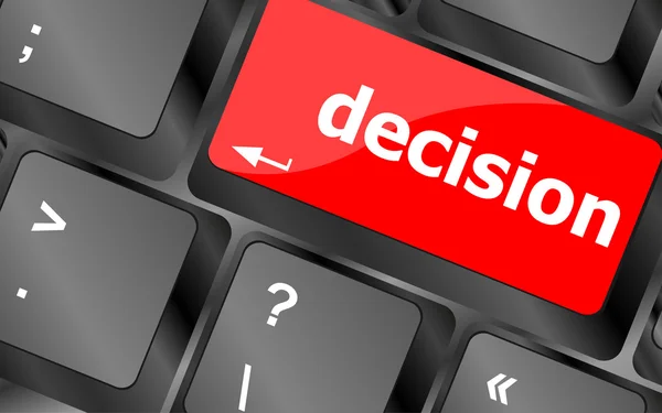 Decision button on computer pc keyboard key — Stock Photo, Image